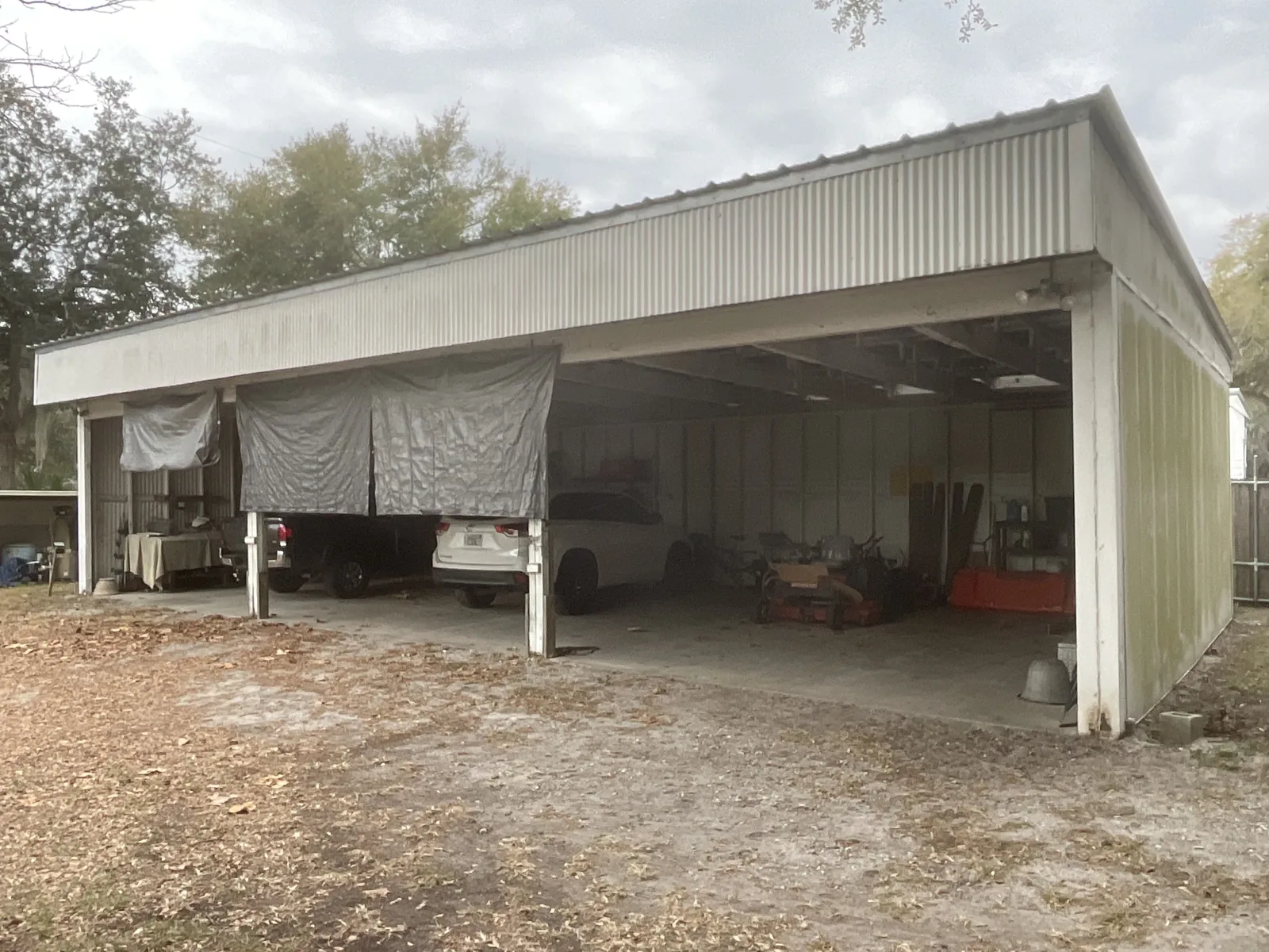 Five-car carport for covered parking on the Leesburg Live-Work Estate