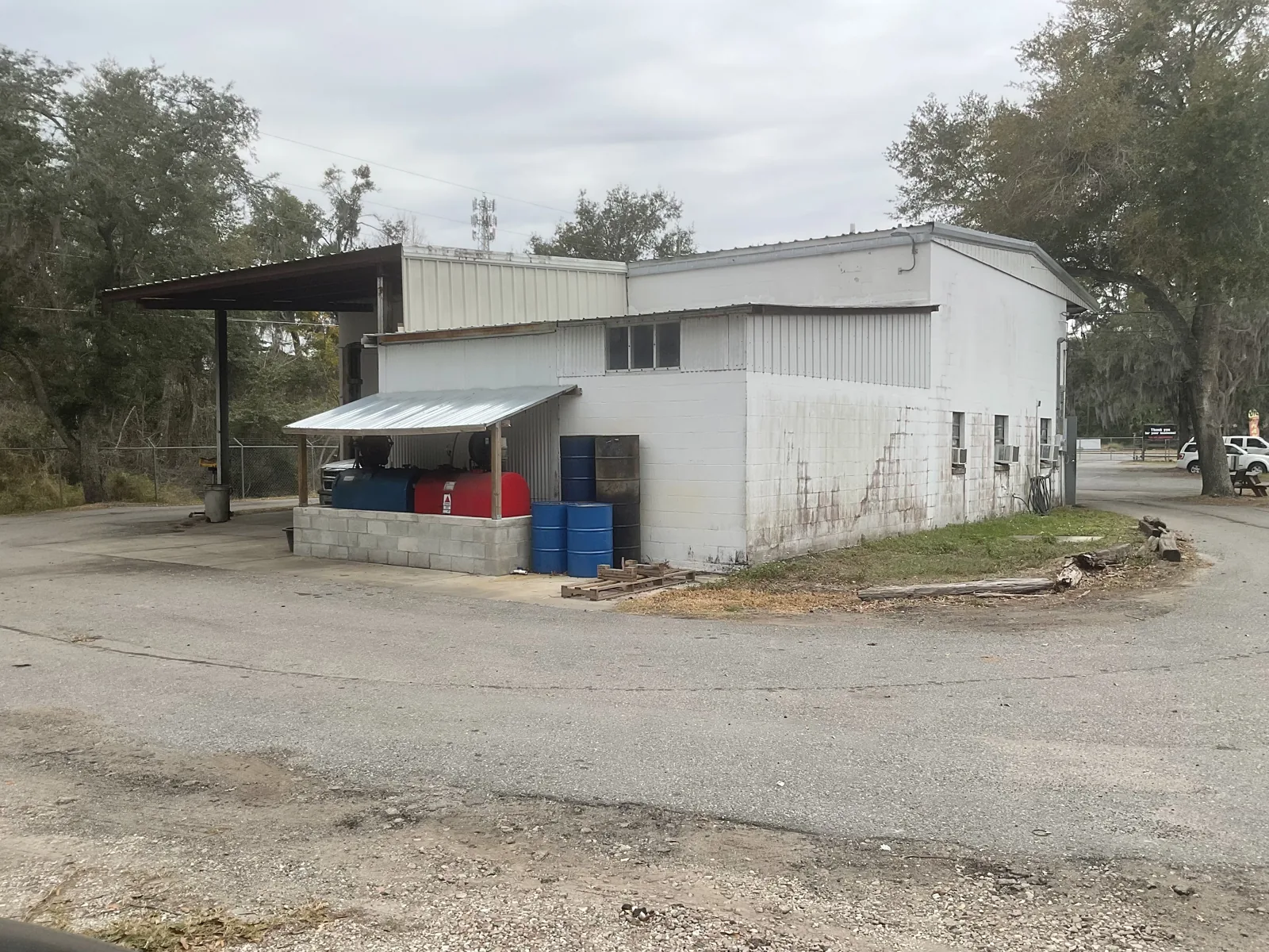 Exterior of the Haines Creek commercial building on County Road 473