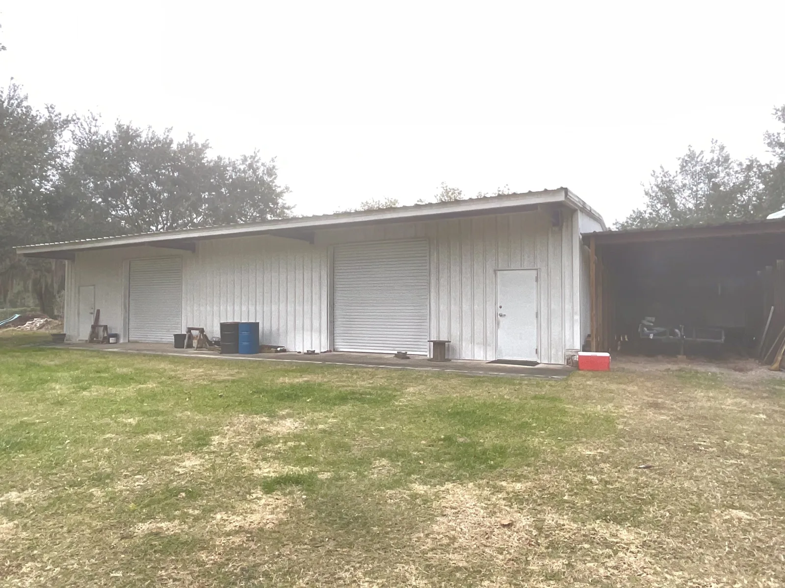 Two 32 by 64 foot climate-controlled storage buildings on the Leesburg estate